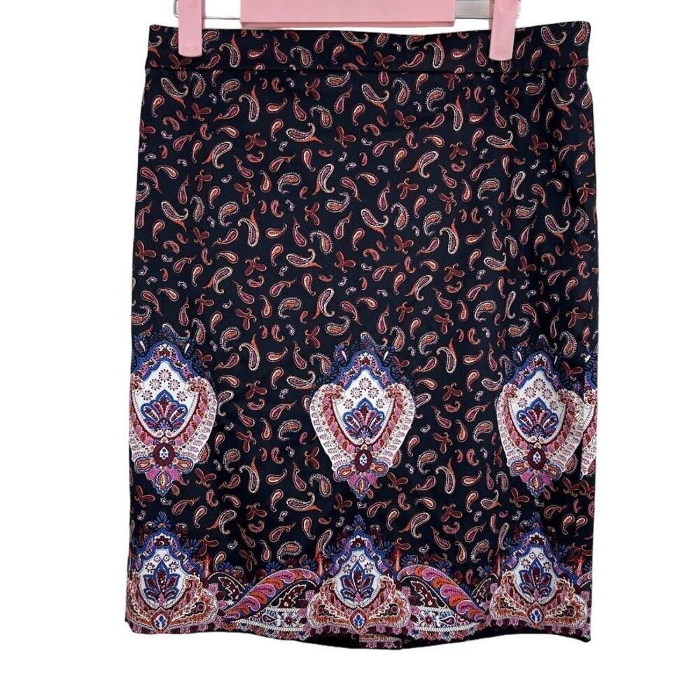 NWT J. Crew paisley print The pencil skirt womens size 6